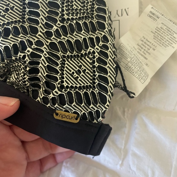 Rip Curl Black and White Patterned Bralette - Picture 3 of 7
